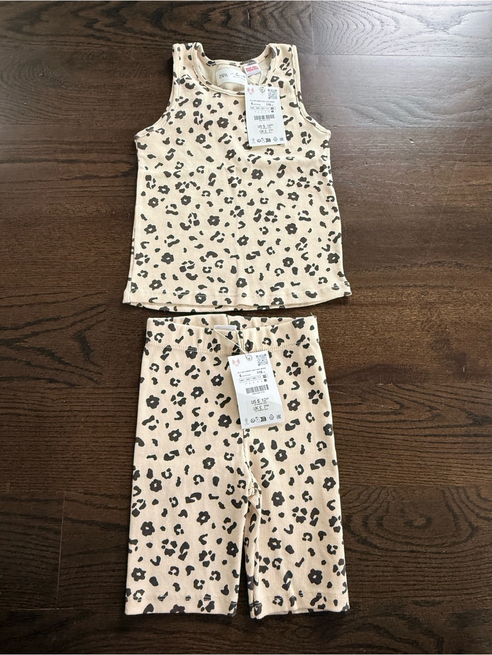 ZARA Kids Cheetah Print Tank and Shorts Set